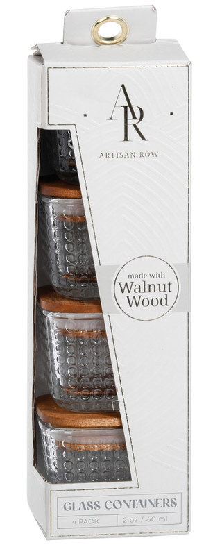 Thumbnail 2: GOURMET HOME PRODUCTS 4-Pc Glass Walnut Condiment Set 