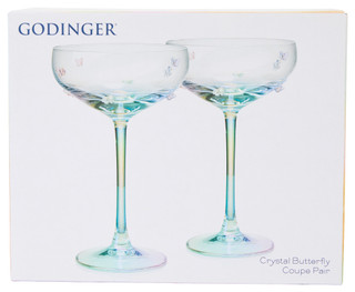 Thumbnail 1: Godinger Luster Butterfly Coupe Pair 