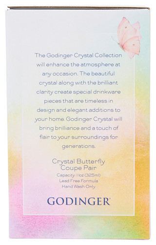 Thumbnail 2: Godinger Luster Butterfly Coupe Pair 