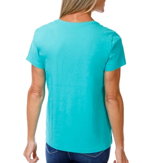 Thumbnail 2: Life is Good Women's Short Sleeve V-Neck Sea Animals Print Top 