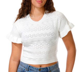 Thumbnail 1: LUSH Juniors Short Sleeve Sweater Top 