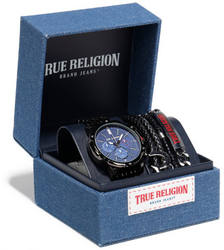 Thumbnail 1: True Religion Navy Face Gunmetal Watch Bracelet Set 
