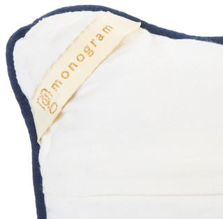 Thumbnail 3: MG MONOGRAM 22x22 Embroidered & Beaded Blue Pillow 