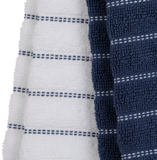 Thumbnail 2: ALL-CLAD 2-Pack Skipping Stripe & Wave Kitchen Towels 
