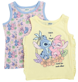 Thumbnail 1: STITCH Girls 2-Pack Stitch & Angel Tank Tops 