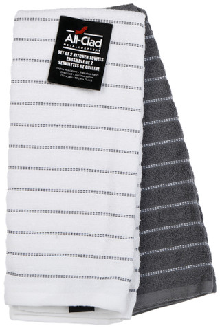 Thumbnail 1: ALL-CLAD Skipping Stripe & Wave Kitchen Towels 2-Pack 