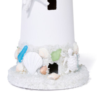 Thumbnail 3: JD YEATTS 18 In. Blue & White Lighthouse 