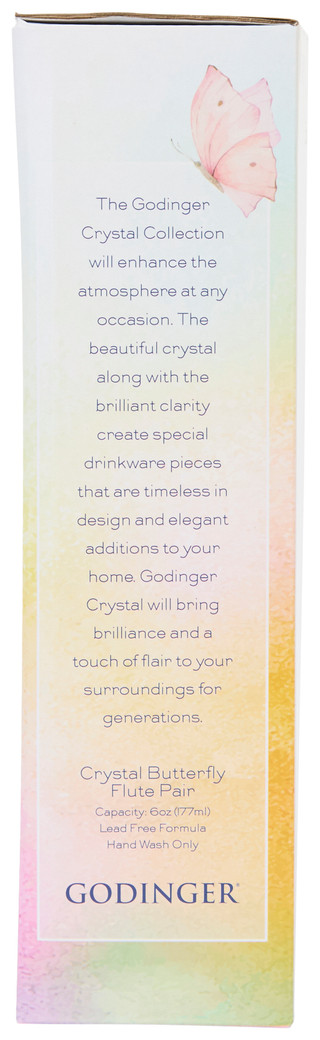 Thumbnail 2: Godinger Luster Butterfly Champagne Flute Set of 2 