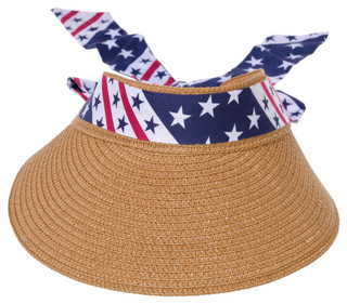 Thumbnail 2: La Valentina Americana Patriotic Straw Visor 