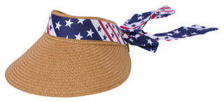 Thumbnail 1: La Valentina Americana Patriotic Straw Visor 