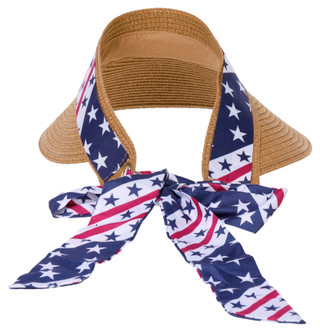 Thumbnail 3: La Valentina Americana Patriotic Straw Visor 