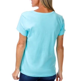 Thumbnail 2: Life is Good Women's Short Sleeve V-Neck Turtle Top 