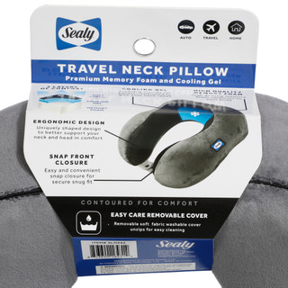 Thumbnail 2: SEALY POSTUREPEDIC Ergonomic Memory Foam Travel Neck Pillow with Cooling Gel  