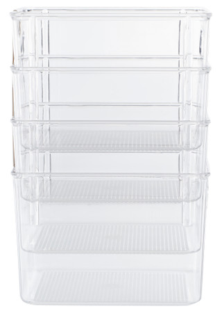 Thumbnail 2: Isaac Jacobs  4-Pack Medium Clear Storage Bins 