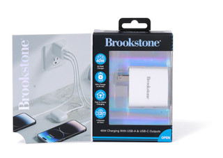 Thumbnail 3: Brookstone 40W 3-Port Folding Blade Wall Charger 
