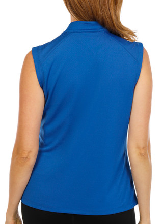 Thumbnail 2: Coral Bay Gold Petite Sleeveless 1/4 Zip Neck Top 