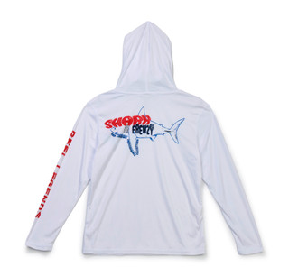 Thumbnail 1: REEL LEGENDS Big Boys Shark Frenzy Hooded UPF Shirt 