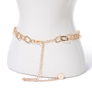 Thumbnail 2: Steve Madden Gold Hammered Links Chain Belt 