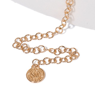 Thumbnail 3: Steve Madden Gold Hammered Links Chain Belt 