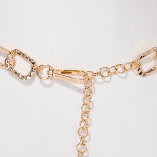 Thumbnail 4: Steve Madden Gold Hammered Links Chain Belt 