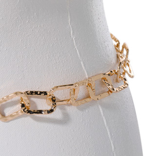 Thumbnail 5: Steve Madden Gold Hammered Links Chain Belt 