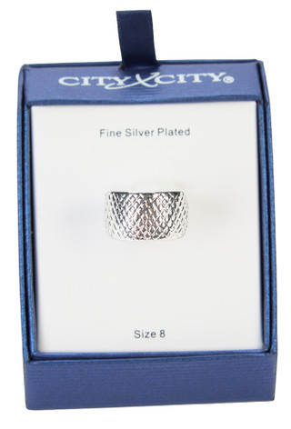 Thumbnail 2: City by City Silver Plated Textured Ring 