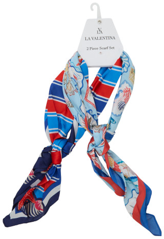 Thumbnail 1: La Valentina 2 Pc Nautical Scarf Set 
