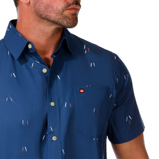 Thumbnail 5: Quiksilver Men's Short Sleeve Printed Button Down Shirt 
