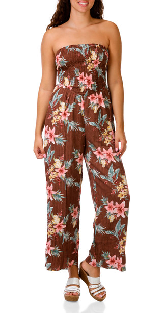 Thumbnail 1: Pie In The Sky Juniors Floral Tube Top Jumpsuit 