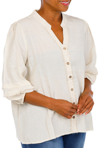 Thumbnail 2: UNIQUE SPECTRUM Women's Plus Button Down Top 
