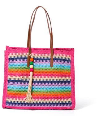 Thumbnail 1: DV By Dolce Vita Straw Multicolor Tote Bag 