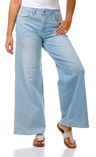 Thumbnail 1: Evolve Denim Juniors Sequin Wide Leg Jeans 