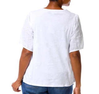 Thumbnail 3: Coral Bay Plus Short Sleeve Eyelet Henley Top 