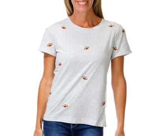 Thumbnail 1: Philosophy Women's Short Sleeve Embroidered Football Tee 