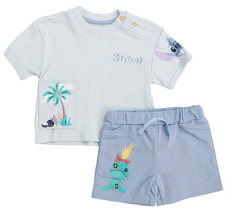 Thumbnail 1: Disnsey Baby Boys 2 Pc Stitch Shorts Set 