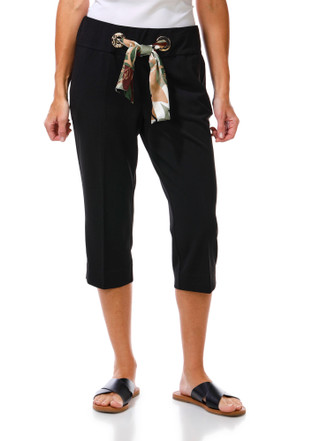 Thumbnail 1: NINE WEST Women's Solid Pants with Scarf Belt 