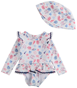Thumbnail 1: Sperry Baby Girls 2 Pc Americana Beach Day Swimsuit Set 