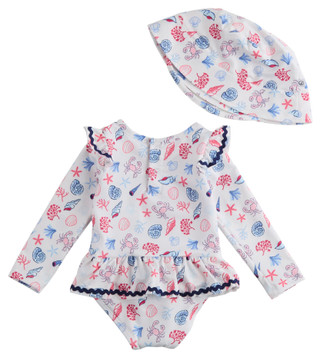 Thumbnail 2: Sperry Baby Girls 2 Pc Americana Beach Day Swimsuit Set 