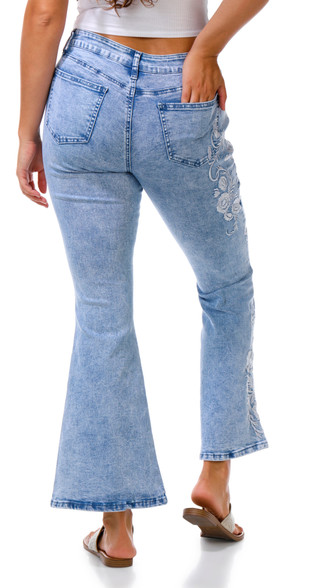 Thumbnail 3: SUNKISSED DENIM Juniors Embroidered Bootcut Jeans 