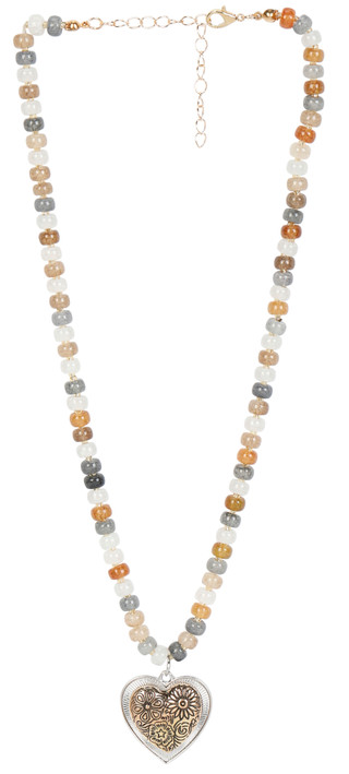 Thumbnail 1: Nicole Miller Beaded Heart Pendant Necklace 