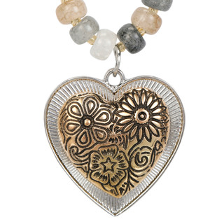 Thumbnail 2: Nicole Miller Beaded Heart Pendant Necklace 