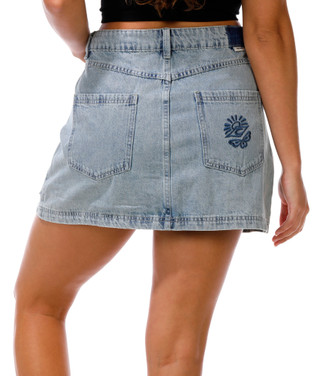 Thumbnail 2: Rip Curl Juniors Las Dalias Denim Mini Skirt 