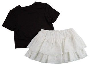 Thumbnail 2: Love Squared Big Girls 2 Pc Ruffle Skort Set 