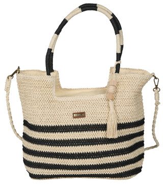 Thumbnail 1: SUN N SPORT Stripe Paper Crochet Shoulder Tote 