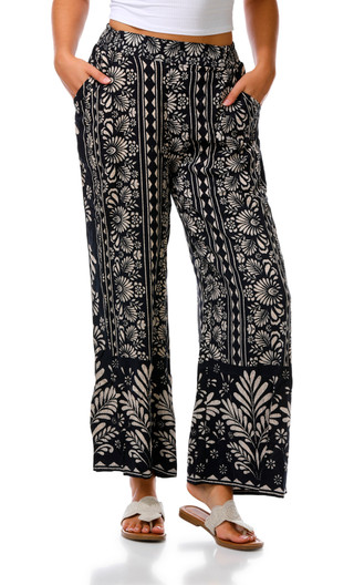 Thumbnail 1: Angie Juniors Printed Wide Leg Ankle Pants 