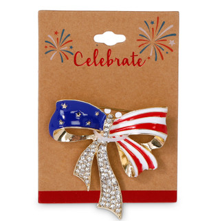 Thumbnail 1: Celebrate America 250 Crystal Bow Pin 