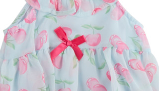 Thumbnail 2: Nannette Baby Girl Cherry Chiffon Bubble Hem Dress 