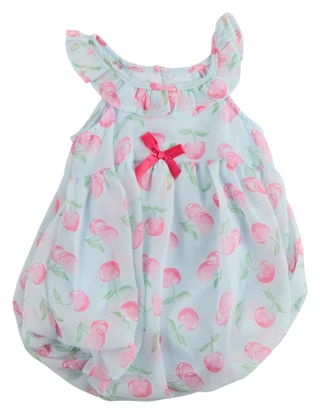 Thumbnail 1: Nannette Baby Girl Cherry Chiffon Bubble Hem Dress 
