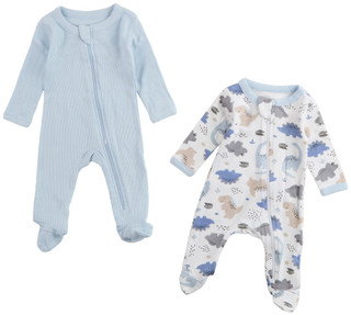 Thumbnail 1: Baby Essentials Baby Boys 2 Pk Dino Sleepers 