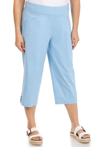 Thumbnail 1: Coral Bay Women's Plus Stretch Waist Pull On Capris 
